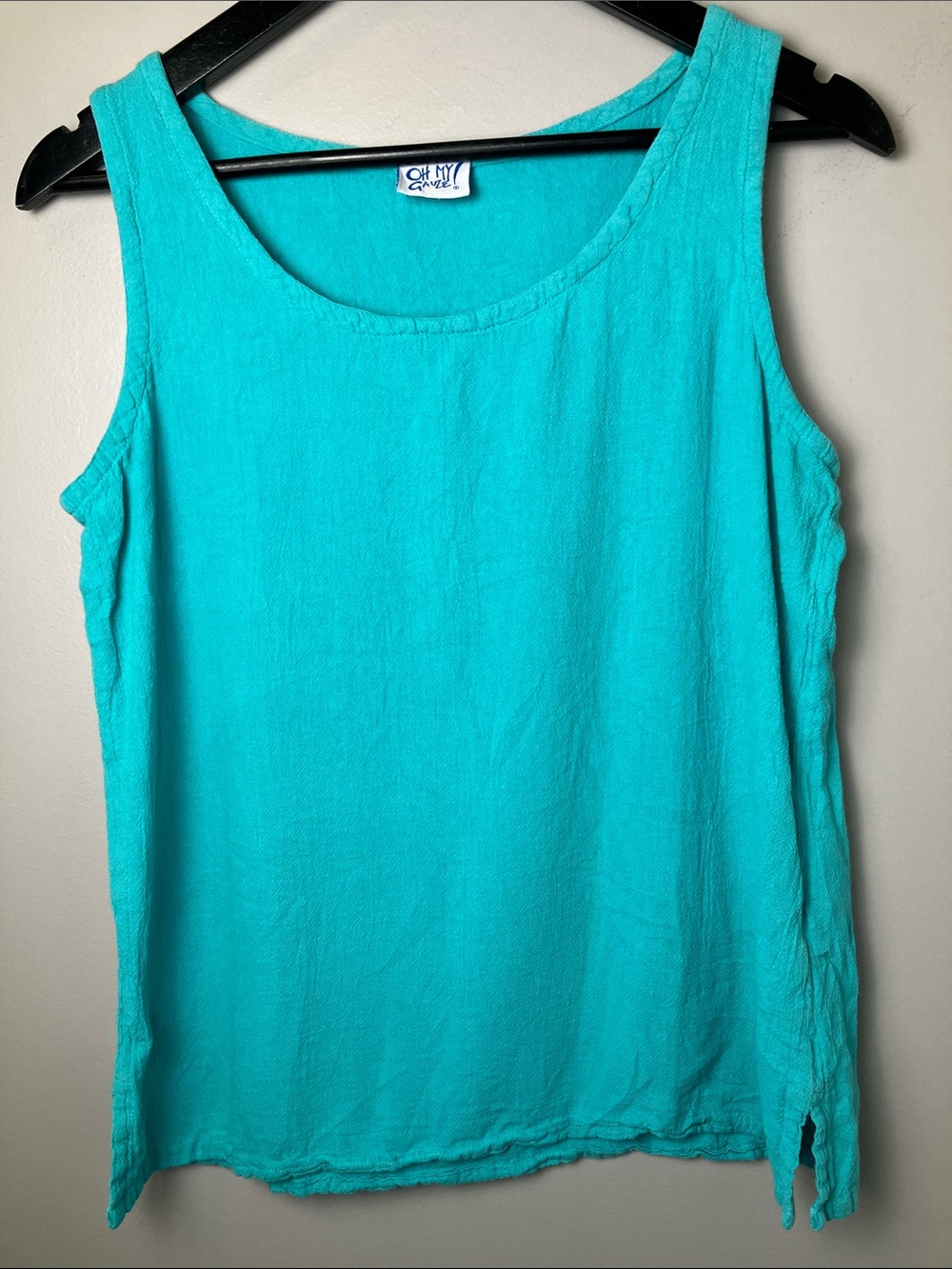 Oh My Gauze! Bright Turquoise Scoop Neck Women’s Tank Size 1 (US 6/10)
